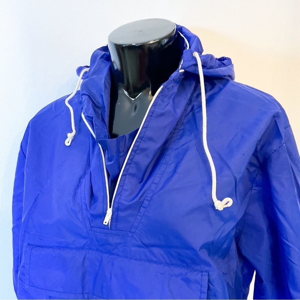 VINTAGE Free Spirit Cobalt Blue Wind Breaker - Retro Style - with Pockets - Picture 13 of 15